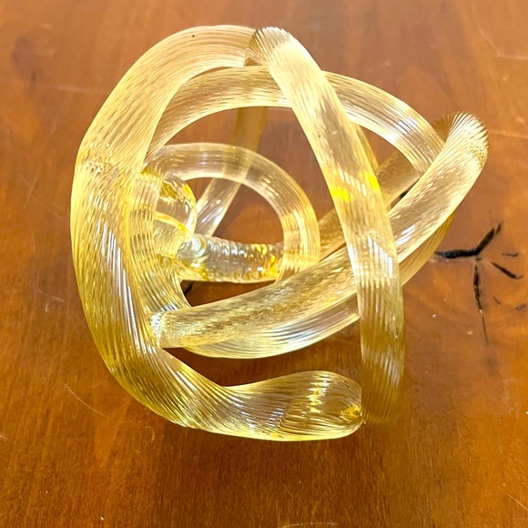 Zanetti Murano Twisted Rope Knot Sculpture Paperweight Italy Art Glass - Picture 3 of 7